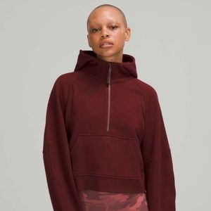 Lululemon Scuba Oversized Half Zip Hoodie M/L Red Merlot